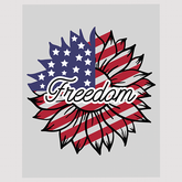 Floral Patriotic DTF Transfer – "Freedom" Sunflower Design